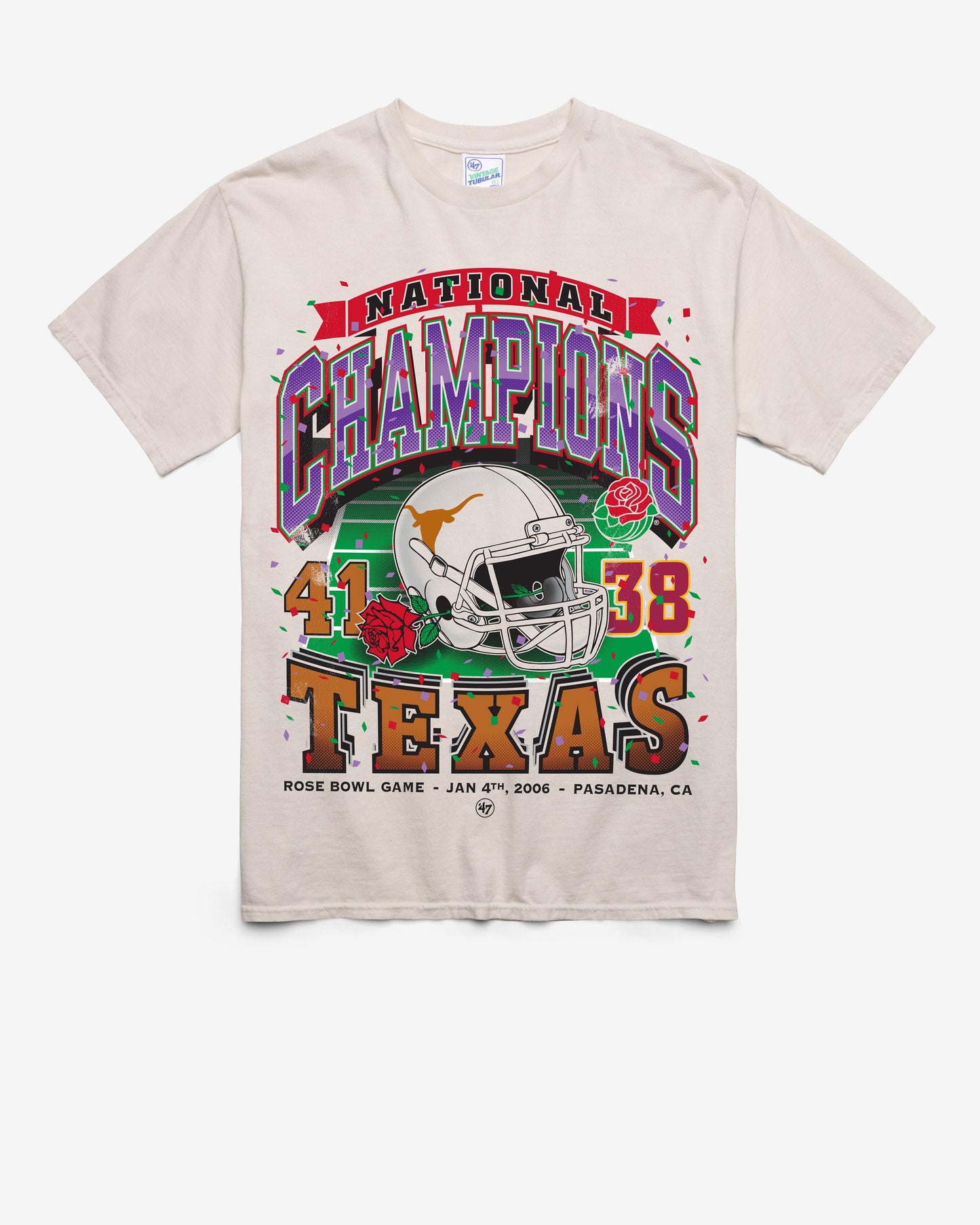 TEXAS LONGHORNS H-BOWLS LOCKER VINTAGE '47 TUBULAR TEE DUNE