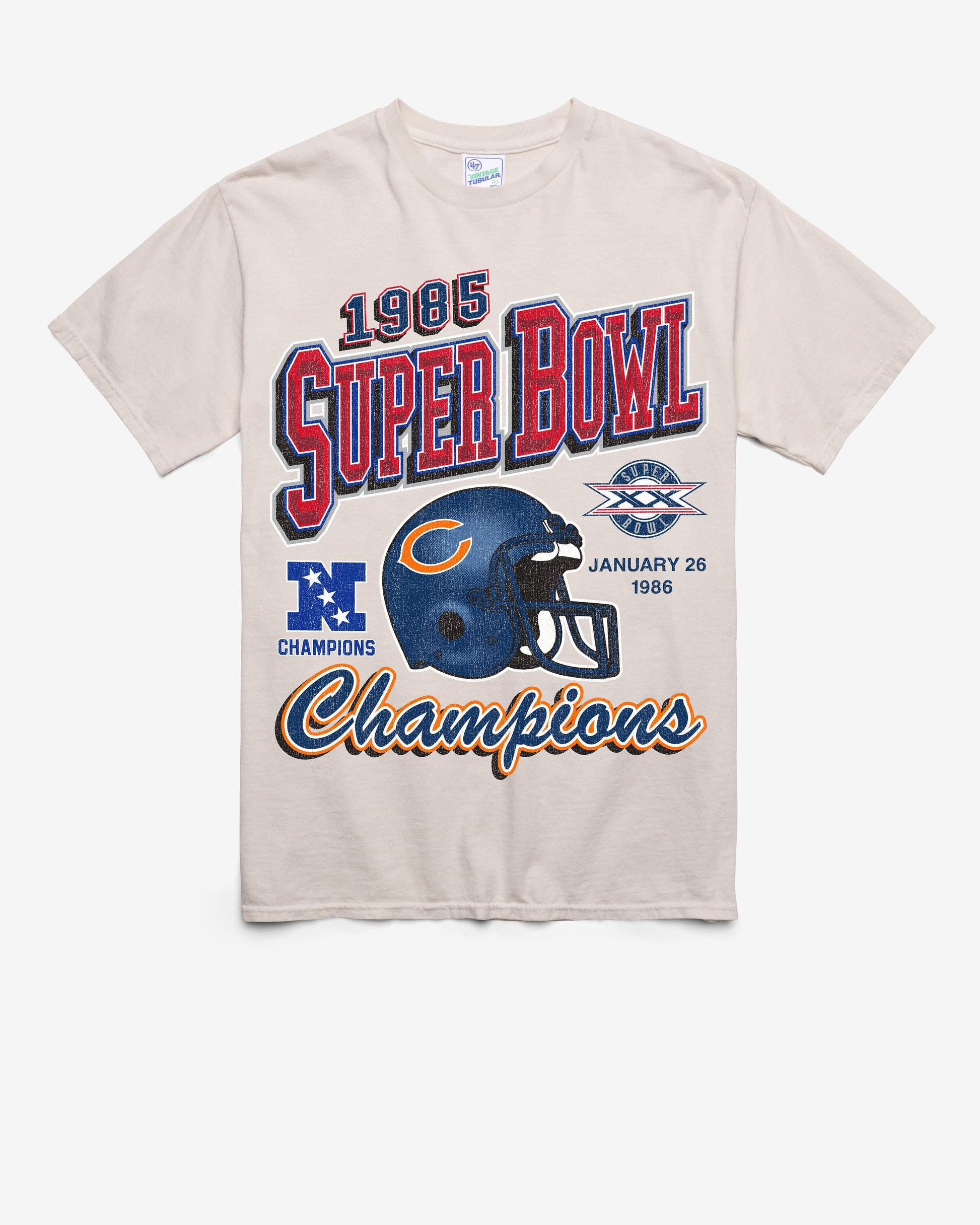 CHICAGO BEARS GRIDIRON LOCKER VINTAGE '47 TUBULAR TEE DUNE