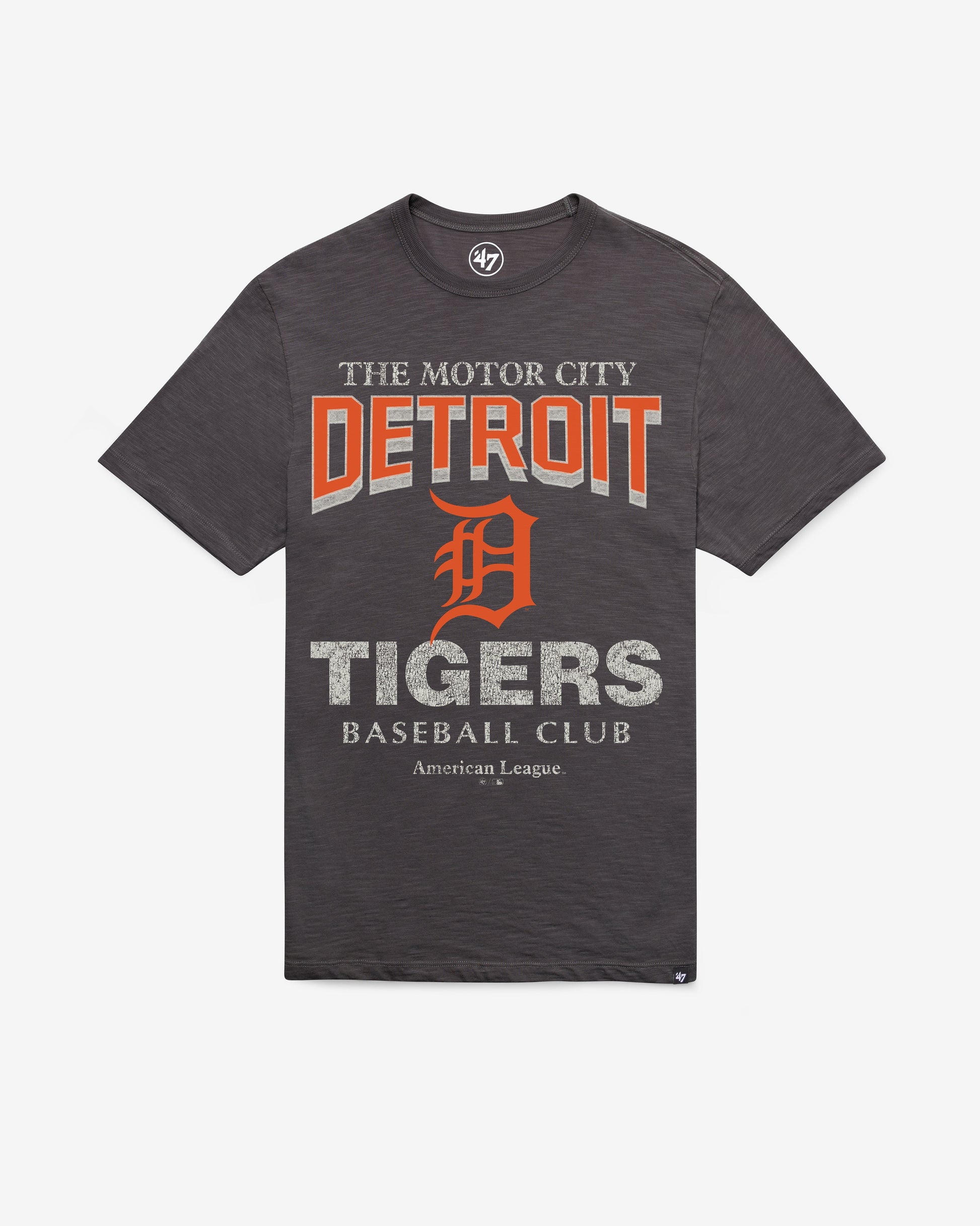 DETROIT TIGERS HEAD ON '47 SCRUM TEE CHARCOAL