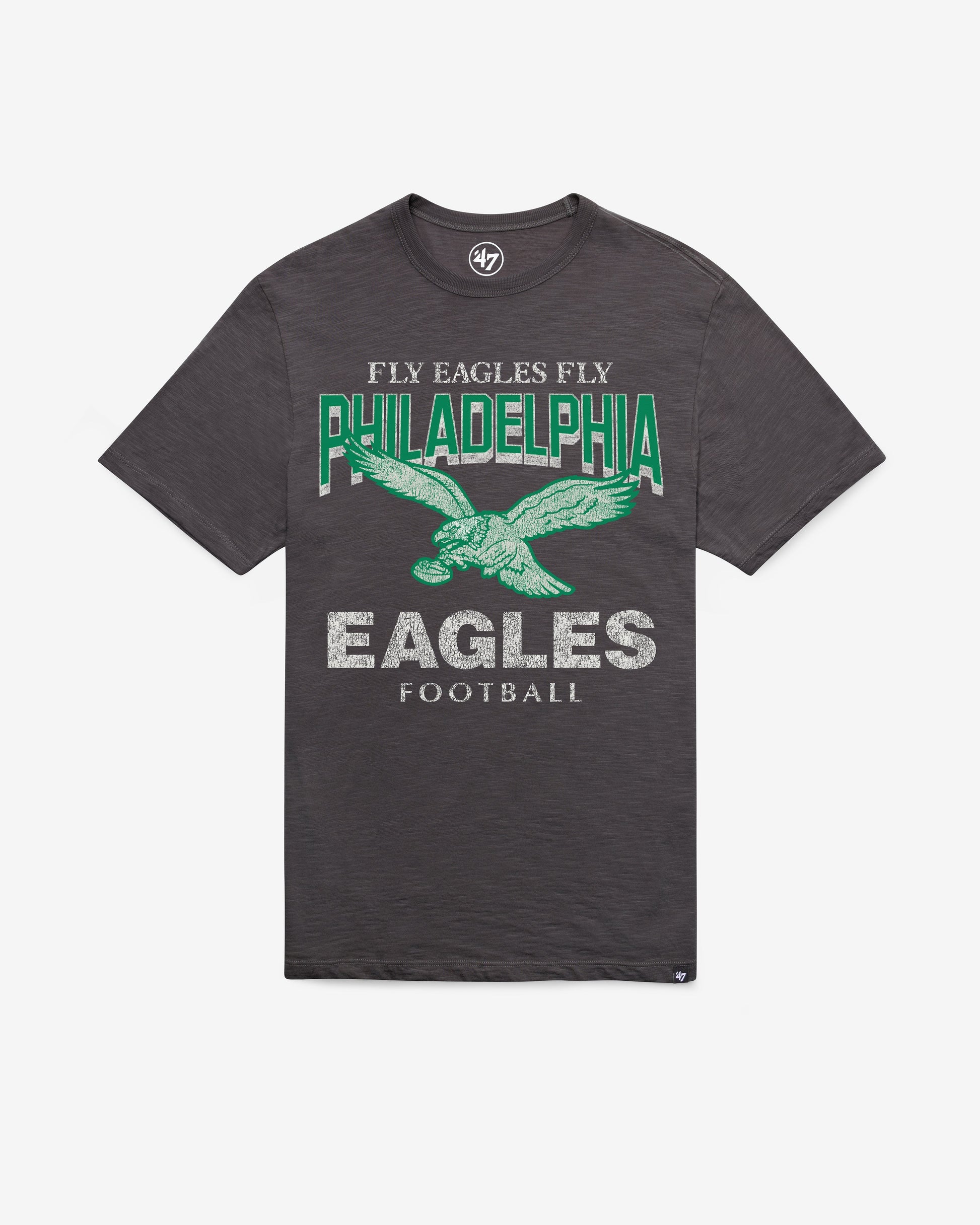 PHILADELPHIA EAGLES HISTORIC HEAD ON '47 SCRUM TEE CHARCOAL