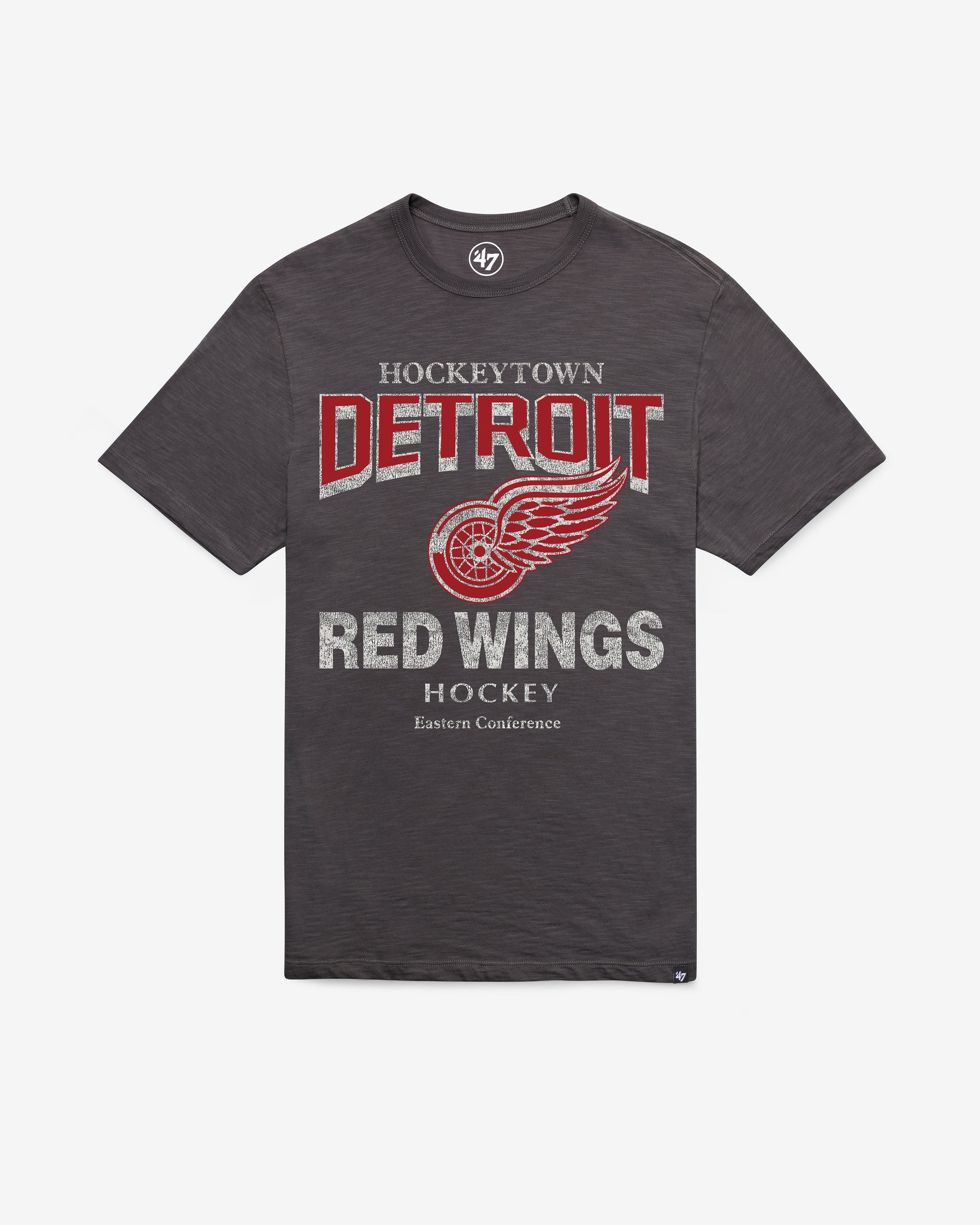 DETROIT RED WINGS HEAD ON '47 SCRUM TEE CHARCOAL