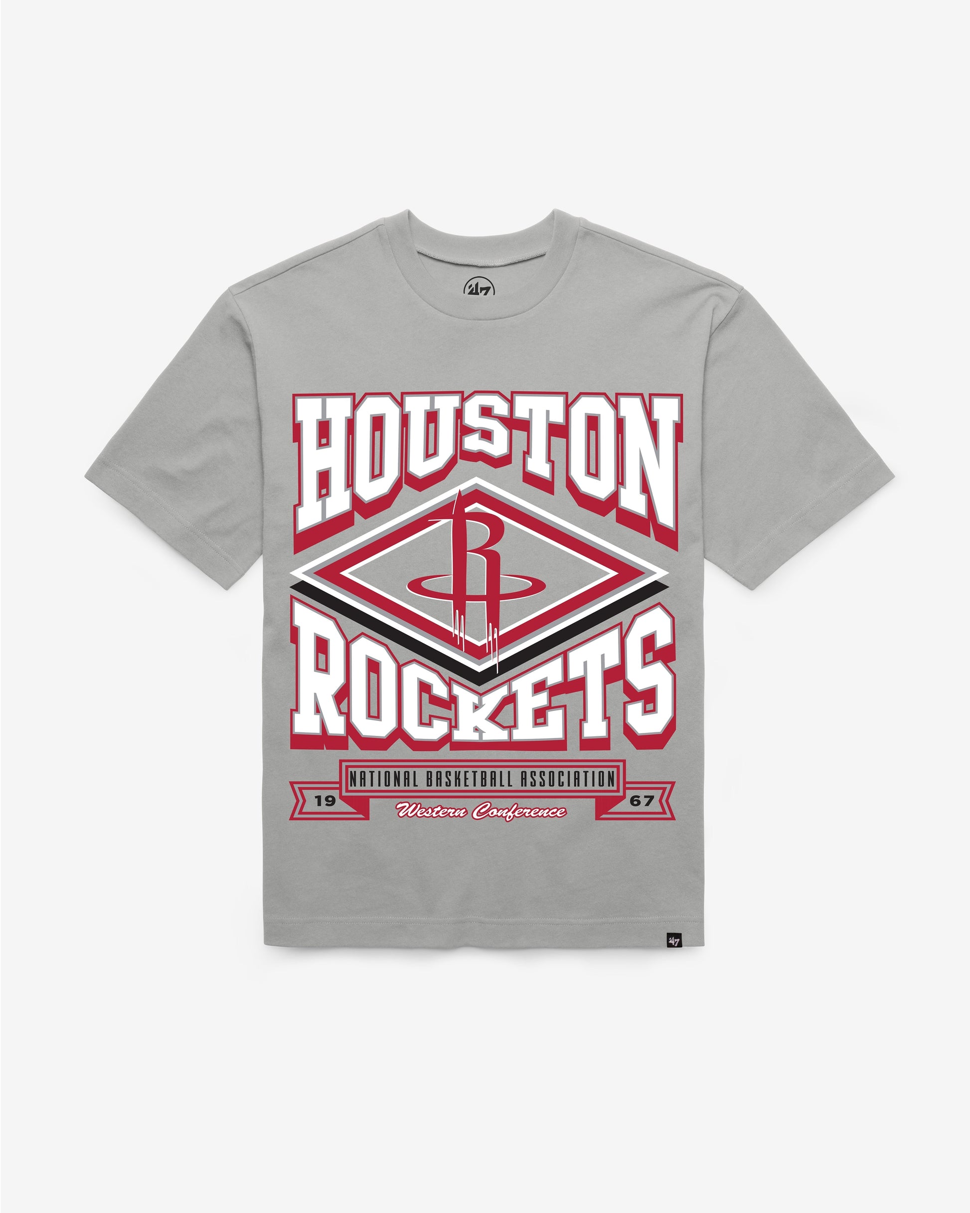 HOUSTON ROCKETS HEATER '47 FOUNDATION TEE WOLF GREY