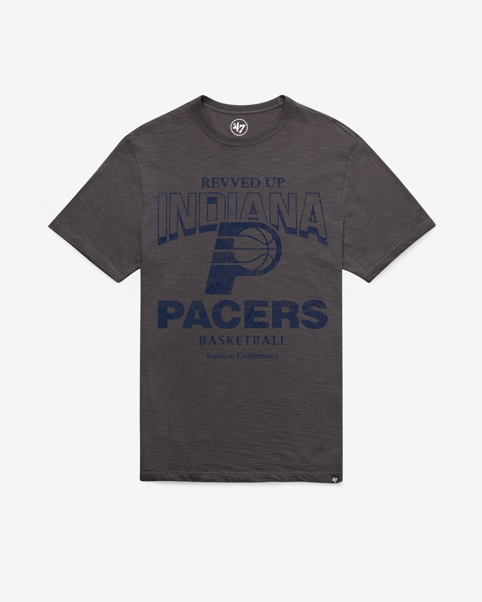 INDIANA PACERS HEAD ON '47 SCRUM TEE CHARCOAL