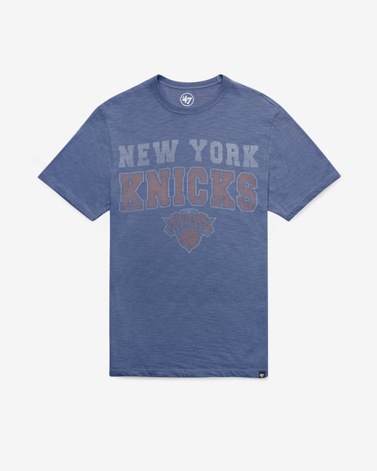 NEW YORK KNICKS STADIUM WAVE '47 SCRUM TEE BLEACHER BLUE