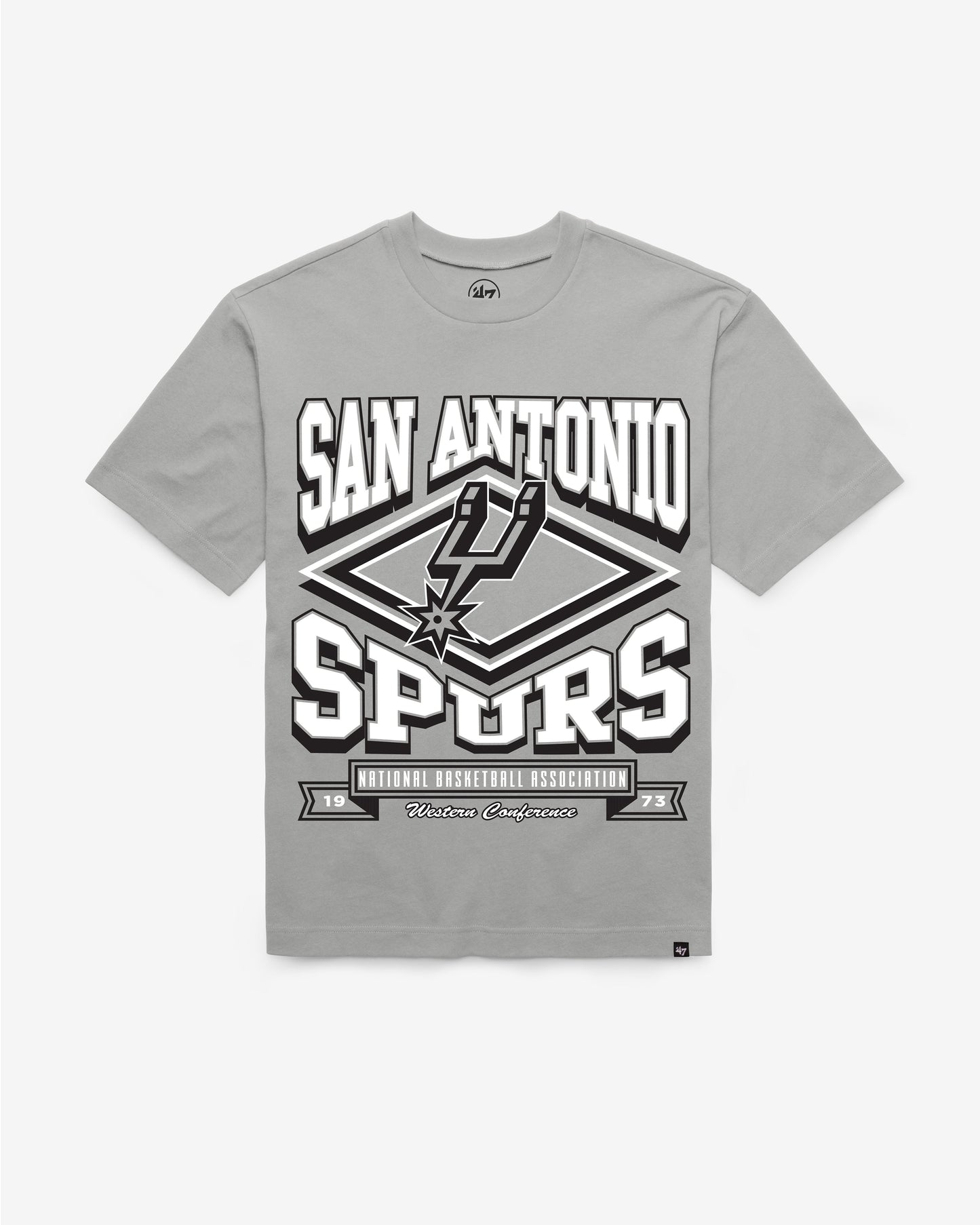 SAN ANTONIO SPURS HEATER '47 FOUNDATION TEE WOLF GREY