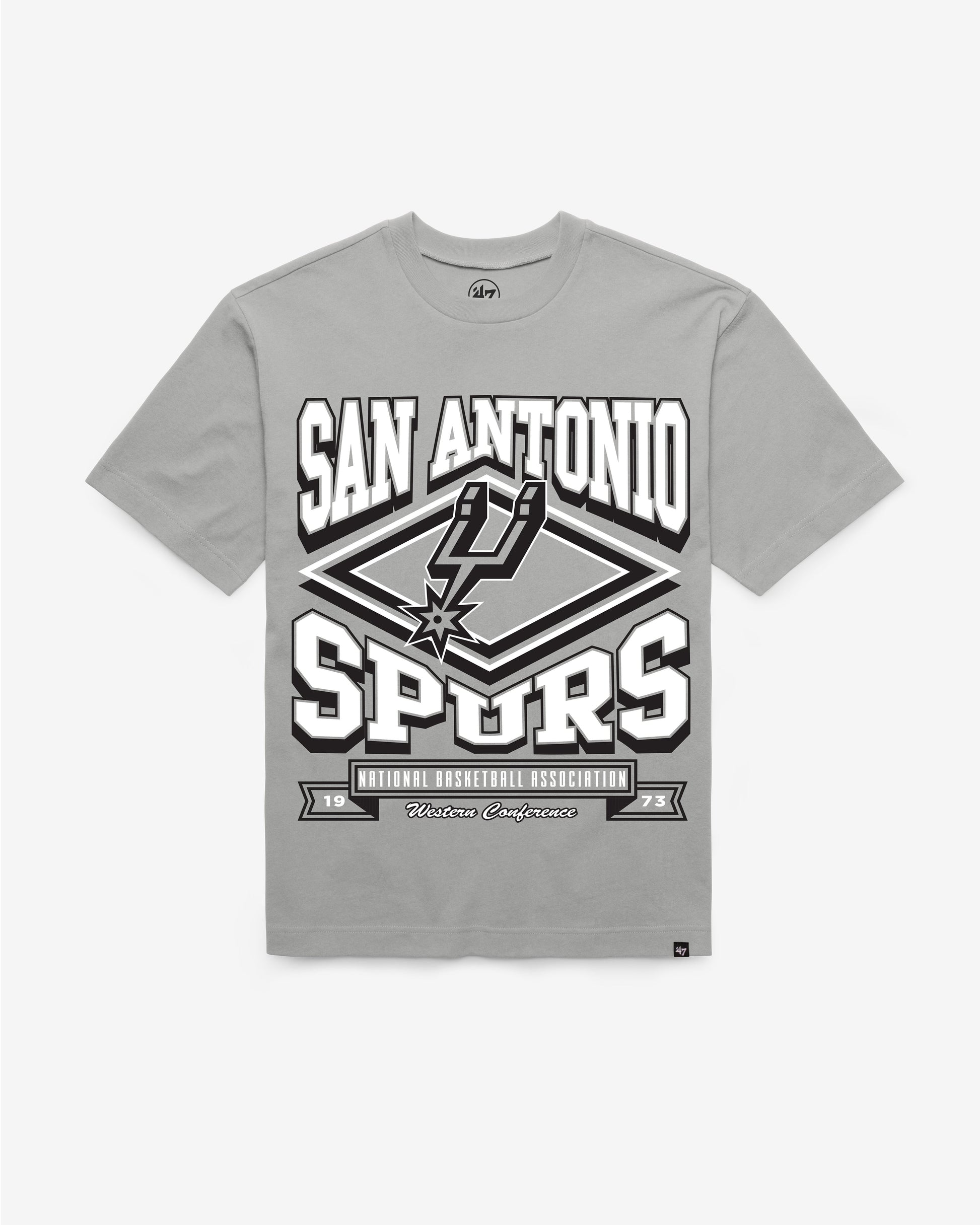 SAN ANTONIO SPURS HEATER '47 FOUNDATION TEE WOLF GREY