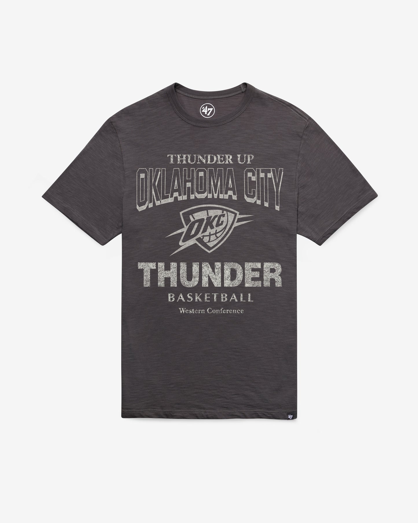 OKLAHOMA CITY THUNDER HEAD ON '47 SCRUM TEE CHARCOAL