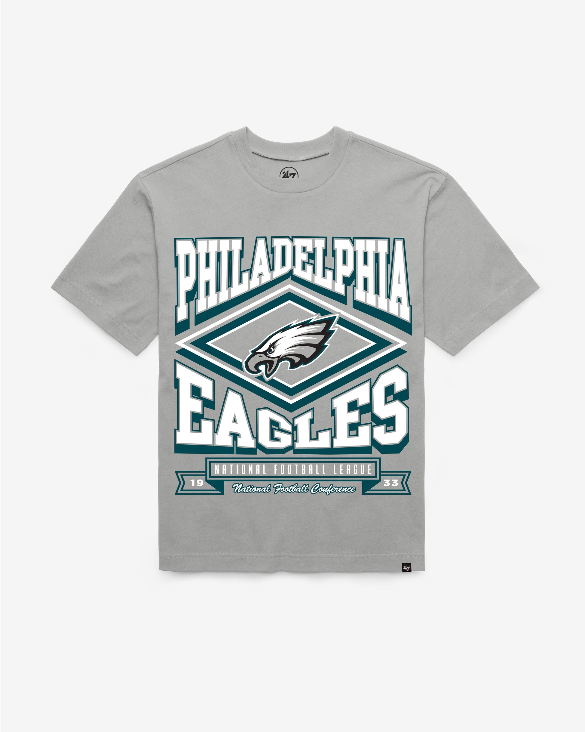 PHILADELPHIA EAGLES HEATER '47 FOUNDATION TEE WOLF GREY
