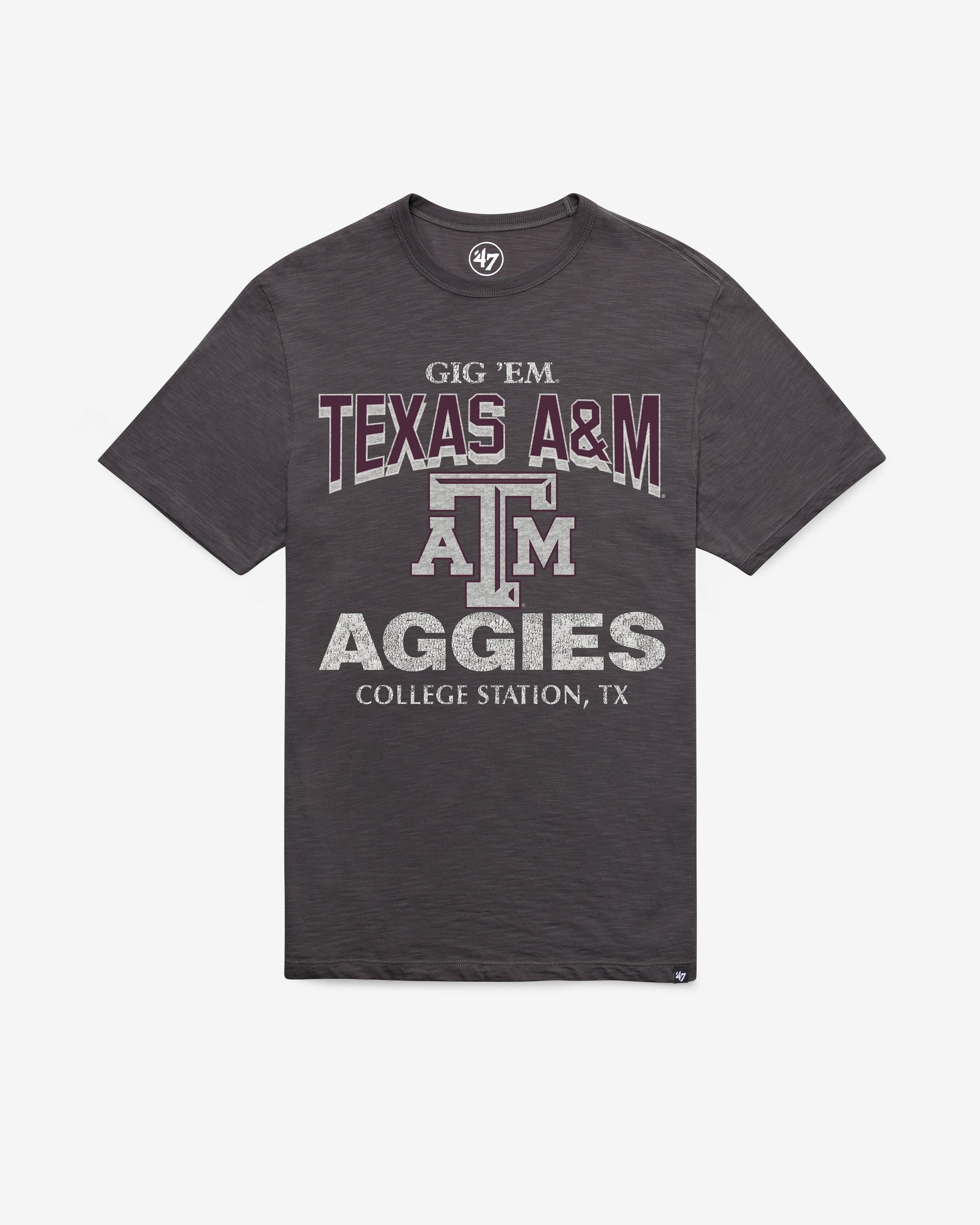 TEXAS A&M AGGIES HEAD ON '47 SCRUM TEE CHARCOAL