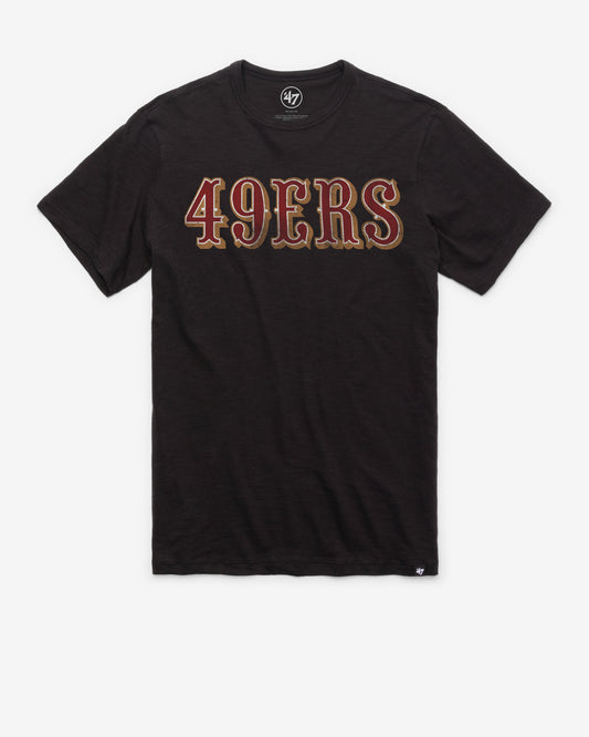 SAN FRANCISCO 49ERS GRIT WORDMARK '47 SCRUM TEE JET BLACK