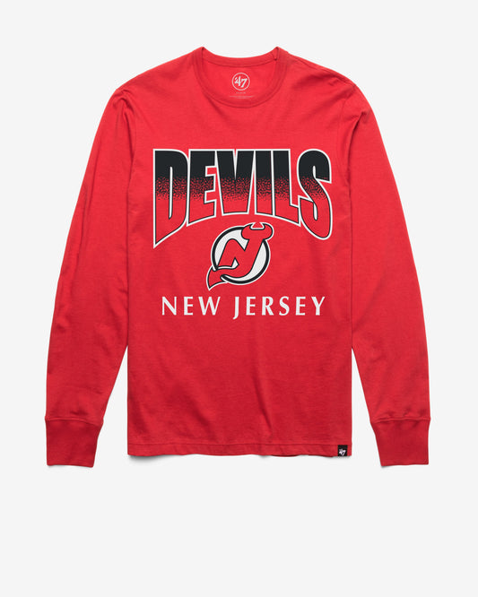 NEW JERSEY DEVILS SWEEP DOWN '47 FRANKLIN LONG SLEEVE TEE RACER RED