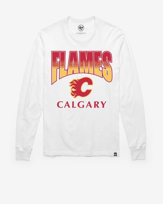 CALGARY FLAMES VINTAGE SWEEP DOWN '47 FRANKLIN LONG SLEEVE TEE WHITE WASH