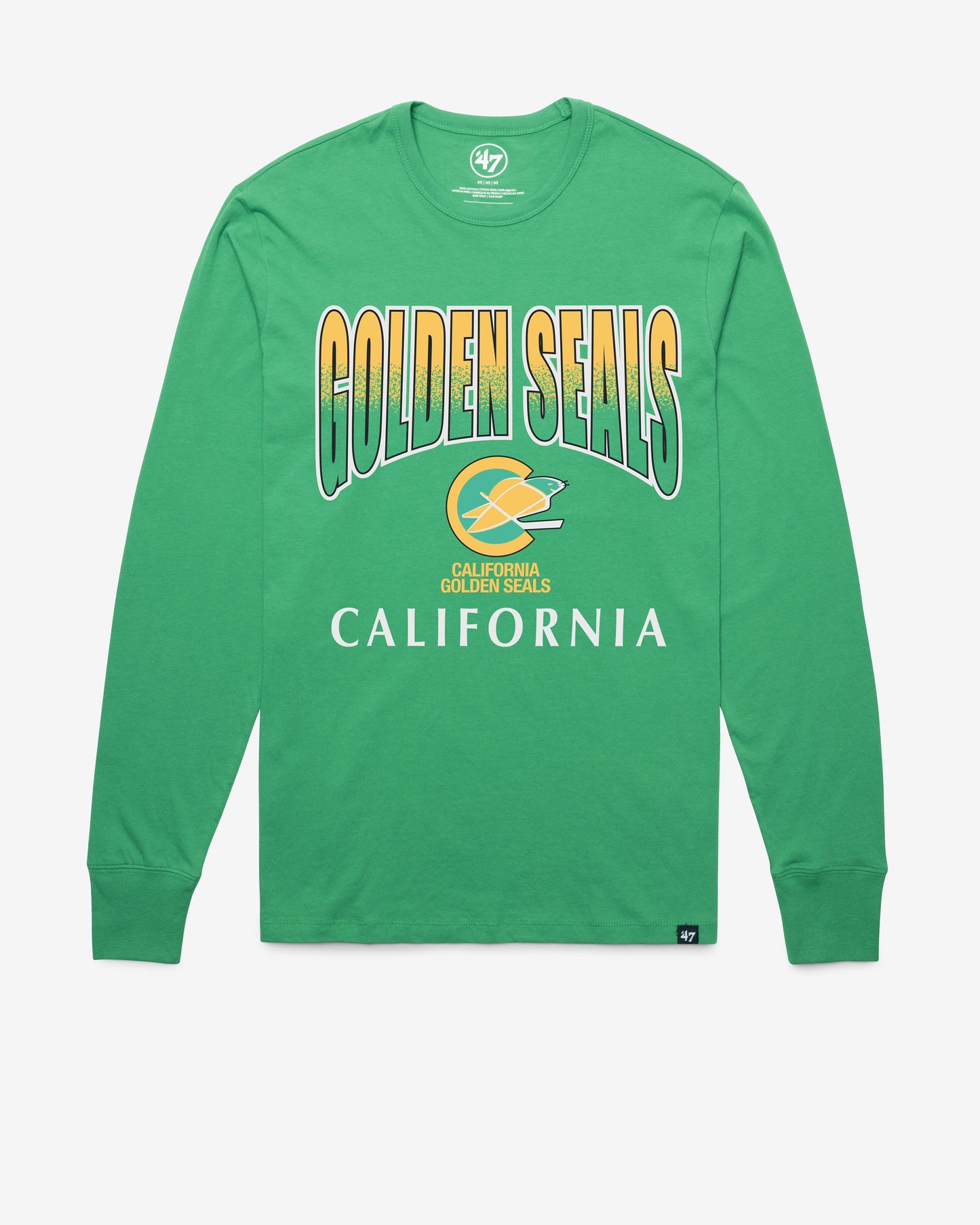 CALIFORNIA GOLDEN SEALS VINTAG SWEEP DOWN '47 FRANKLIN TEE ORCHARD GREEN